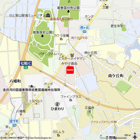 いすゞ自動車中部株式会社・北陸支社・七尾サービスセンター付近の地図